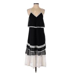 Jonathan Simkhai Sleeveless Black White Tiered Midi Dress sz XS